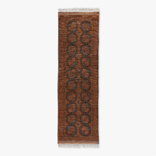 Pascala Hand-Knotted Copper Wool Runner Rug 2.5'x8'