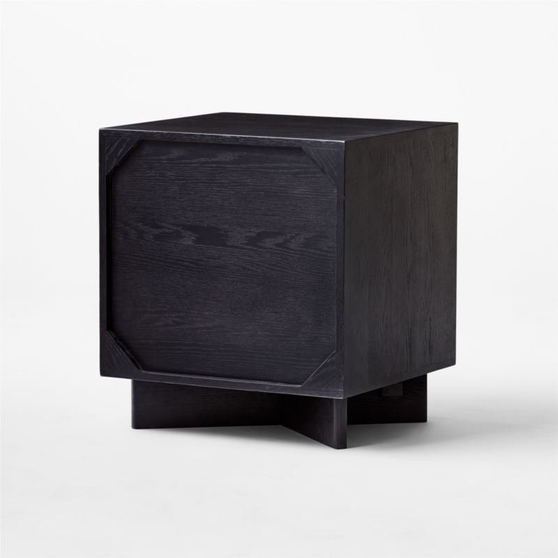 Paseo 2-Drawer Carved Black Oak Wood Nightstand - image 7 of 9