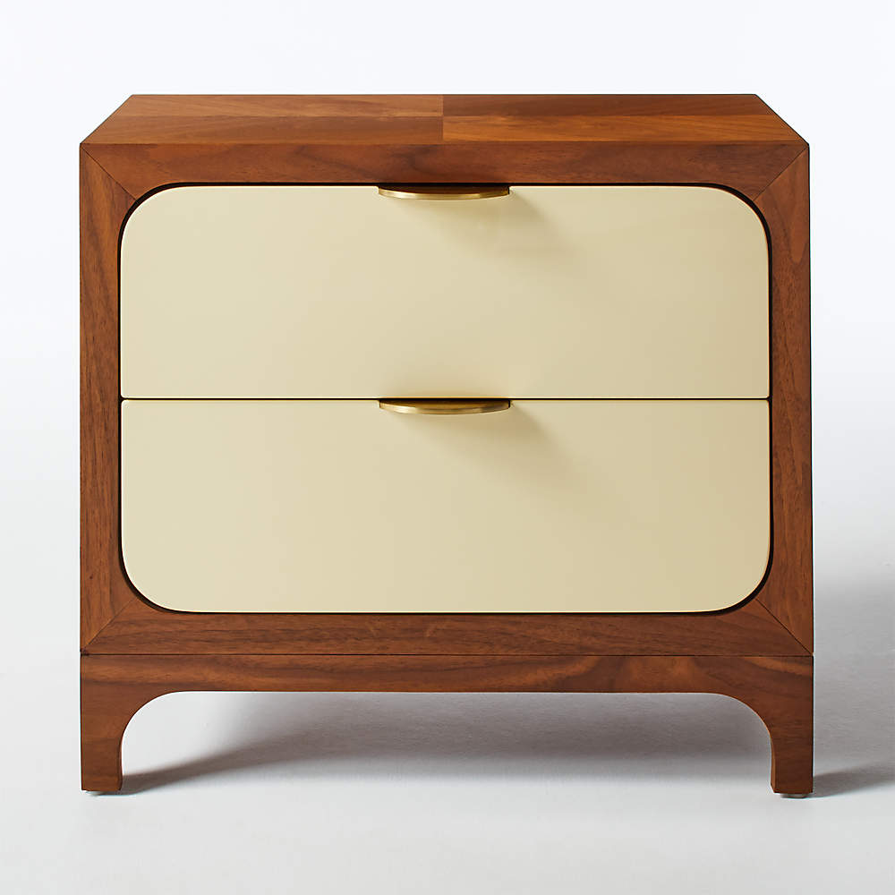 Paterson Lacquered Ivory Nightstand | CB2