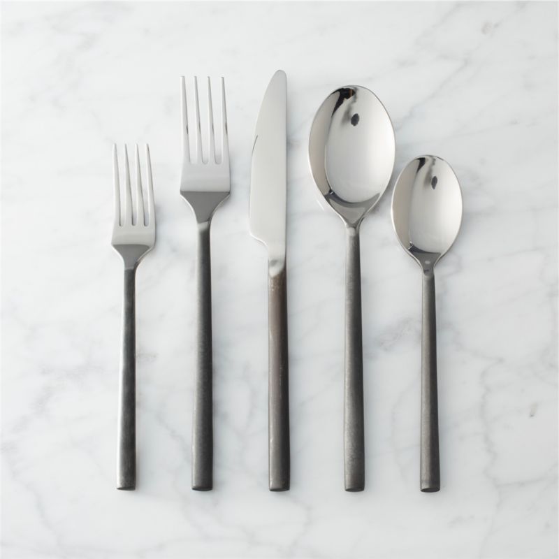 View Rush 20-Piece Blackened Handle Flatware Set details
