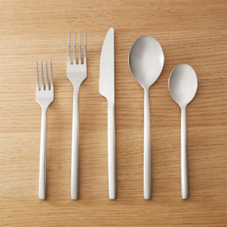 20 Piece Rush Brushed Silver Flatware Set
