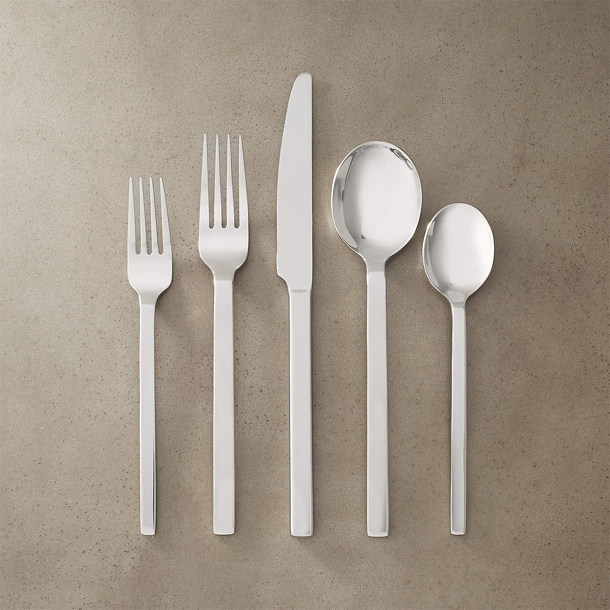 20-Piece Tower Shiny Silver Flatware Set | CB2