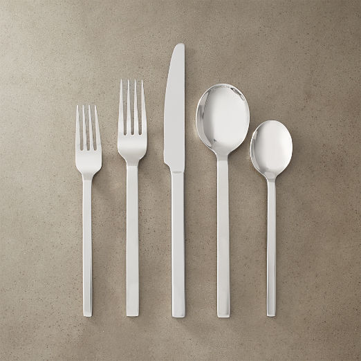 Tower 20-Piece Shiny Silver Flatware Set