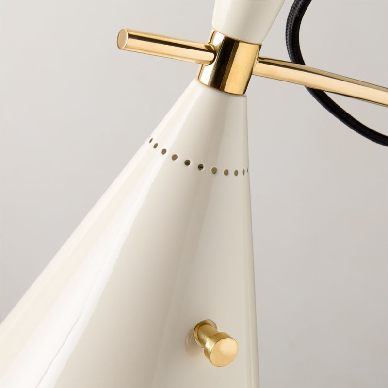 Exposior Unlacquered Brass Task Table Lamp with Warm White Shade Model E7 by Paul McCobb - image 3 of 5