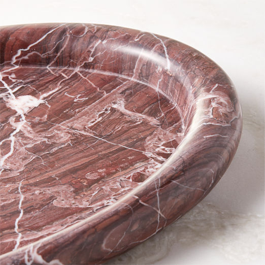 Pave Red Marble Serving Tray