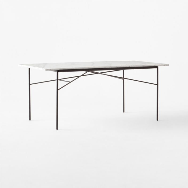 Pavilion Black Metal Outdoor Dining Table with Marble Top 59" by Paul McCobb - image 4 of 9