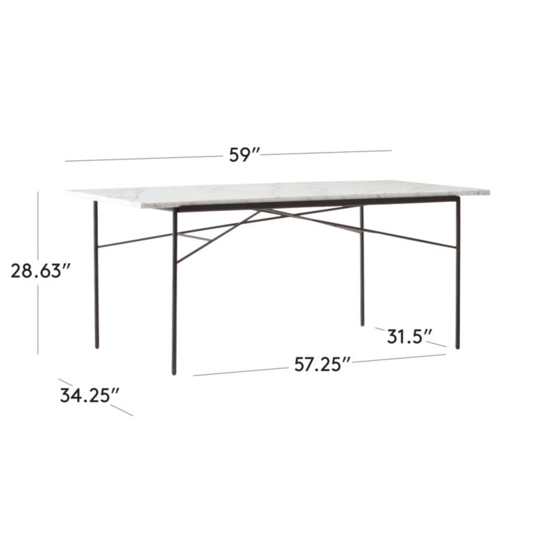 View Pavilion Black Metal Outdoor Dining Table with Marble Top 59" by Paul McCobb - image 3 of 9