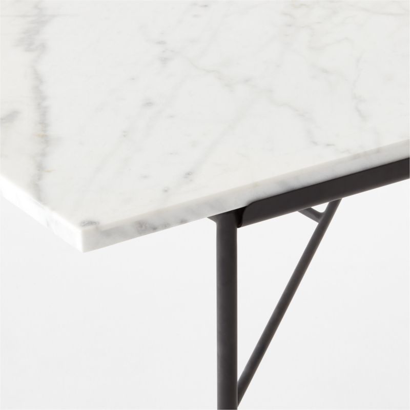 Pavilion Black Metal Outdoor Dining Table with Marble Top 59" by Paul McCobb - image 6 of 9