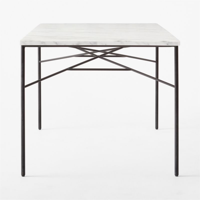 Pavilion Black Metal Outdoor Dining Table with Marble Top 59" by Paul McCobb - image 5 of 9