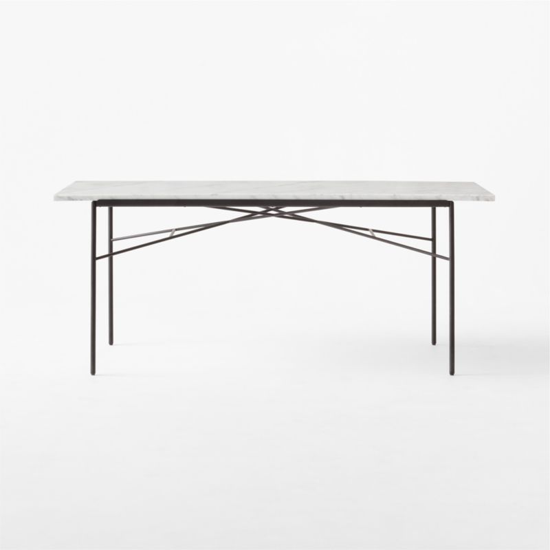 Pavilion Black Metal Outdoor Dining Table with Marble Top 59" by Paul McCobb - image 3 of 9