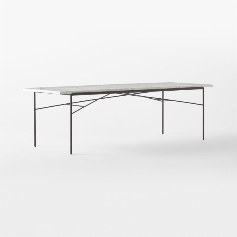 Pavilion 100" Black Metal Outdoor Dining Table with Marble Top by Paul McCobb - image 4 of 9