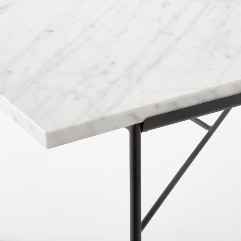 Pavilion 100" Black Metal Outdoor Dining Table with Marble Top by Paul McCobb - image 6 of 9