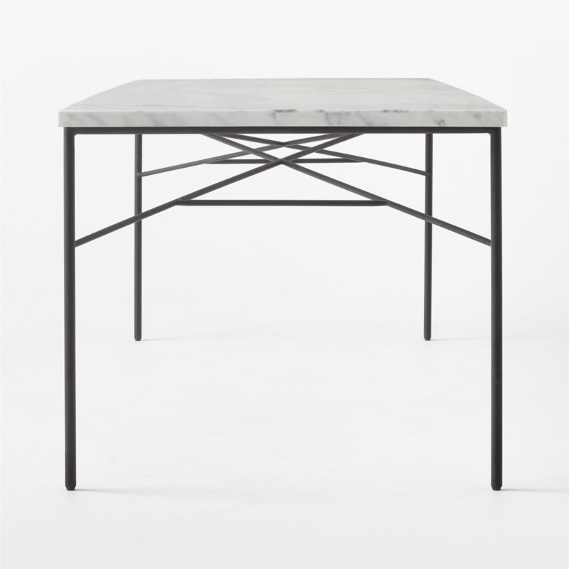 Pavilion 100" Black Metal Outdoor Dining Table with Marble Top by Paul McCobb - image 5 of 9