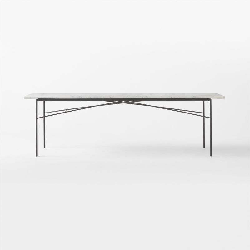 Pavilion 100" Black Metal Outdoor Dining Table with Marble Top by Paul McCobb - image 3 of 9