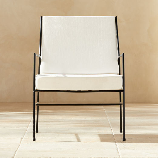 Pavilion Outdoor Lounge Chair with Ivory Sunbrella Cushions Model 6471 by Paul McCobb