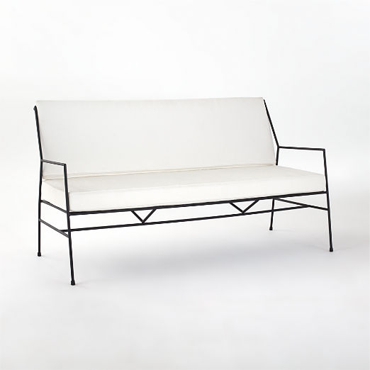 Pavilion 59" Outdoor Sofa With Ivory Sunbrella ® Cushions Model 6490 by Paul McCobb