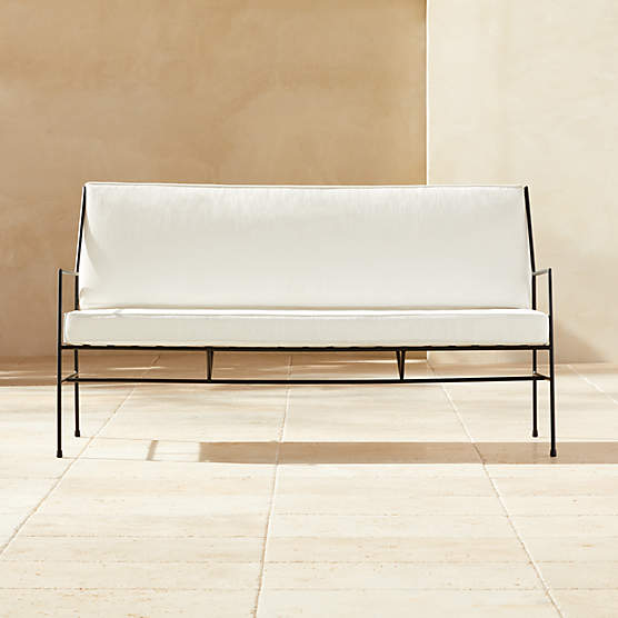 Pavilion 59" Outdoor Sofa With Ivory Sunbrella ® Cushions Model 6490 by Paul McCobb