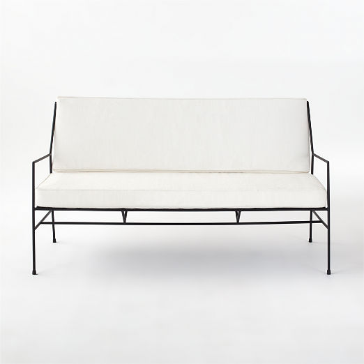 Pavilion 59" Outdoor Sofa With Ivory Sunbrella ® Cushions Model 6490 by Paul McCobb