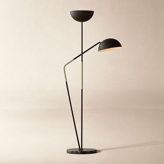 Pavo Black Marble Double Floor Lamp