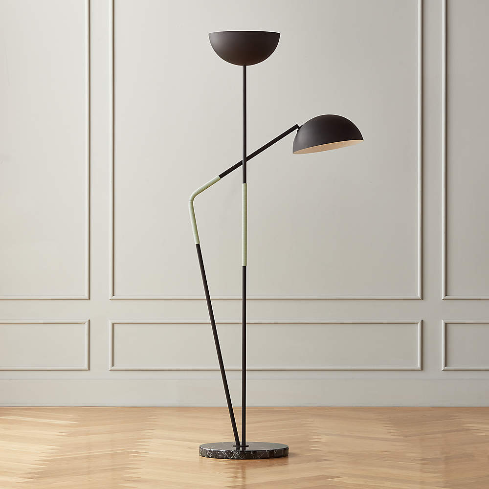 Pavo Black Marble Double Floor Lamp, Cb2 Marble Floor Lamp