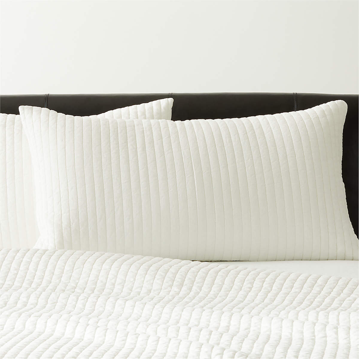 Paxton Modern Linen Garment Washed White King Shams Set of 2 + Reviews