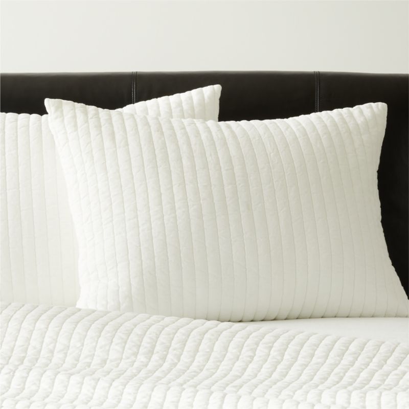 View Paxton Linen Garment Washed White Standard Shams Set of 2 details