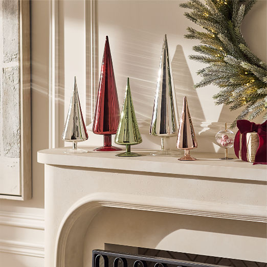 Paz Blush Glass Christmas Tree Figure 8.5"