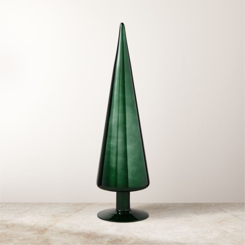 View Paz Green Glass Christmas Tree Figure 18" details