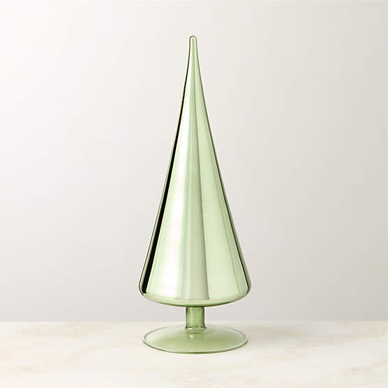 Paz Light Green Glass Christmas Tree Figure 11.5"