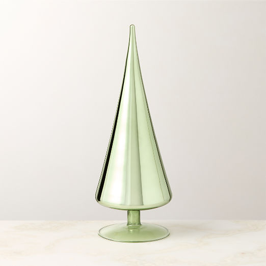 Paz Light Green Glass Christmas Tree Figure 11.5"