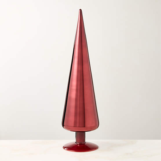 Paz Red Glass Christmas Tree Figure 18"