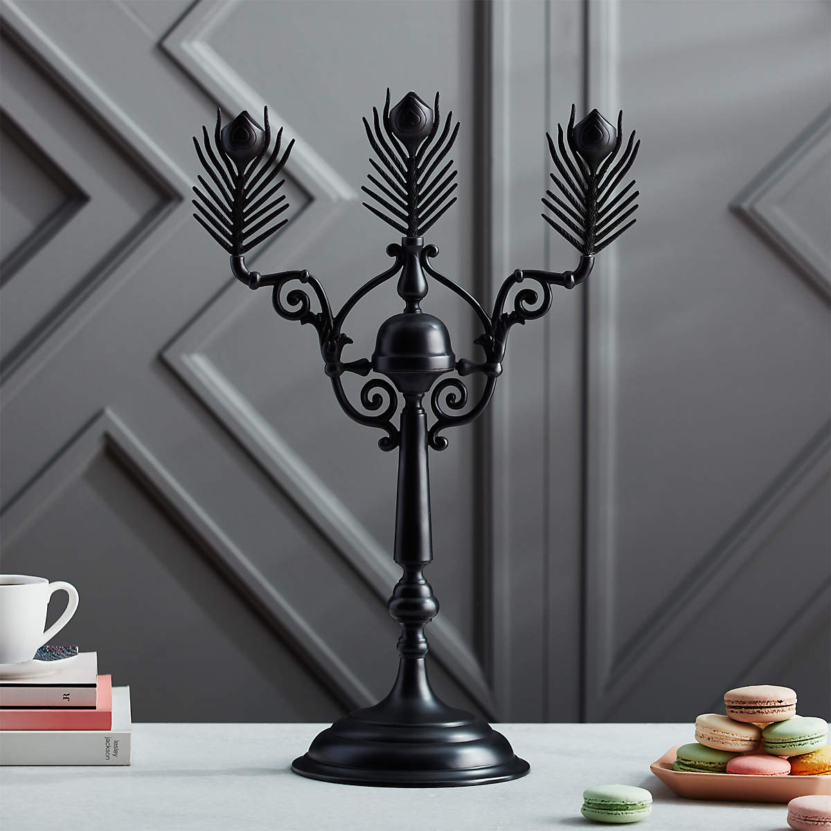 Peacock Black Candelabra + Reviews CB2 Canada
