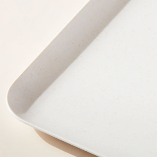 Pebble Rectangular White Melamine Serving Platter