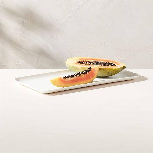 Pebble Rectangular White Melamine Serving Platter