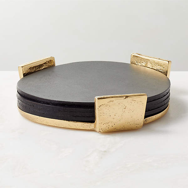 Pebble Leather Coasters Set of 4 by Lawson-Fenning