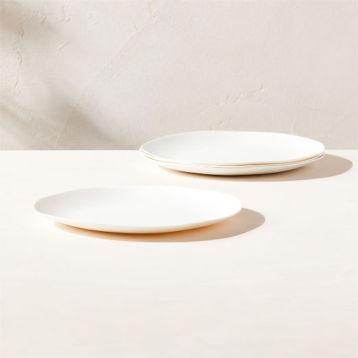 Pebble White Melamine Salad Plates Set of 4