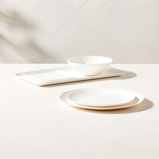 Pebble White Melamine Appetizer Plate