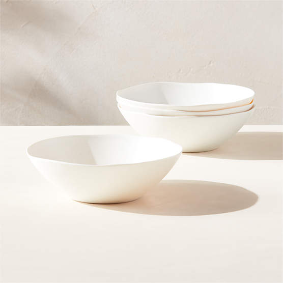 Pebble White Melamine Salad Bowl + Reviews CB2