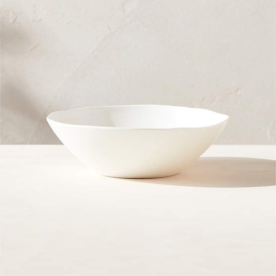 Pebble White Melamine Salad Bowl