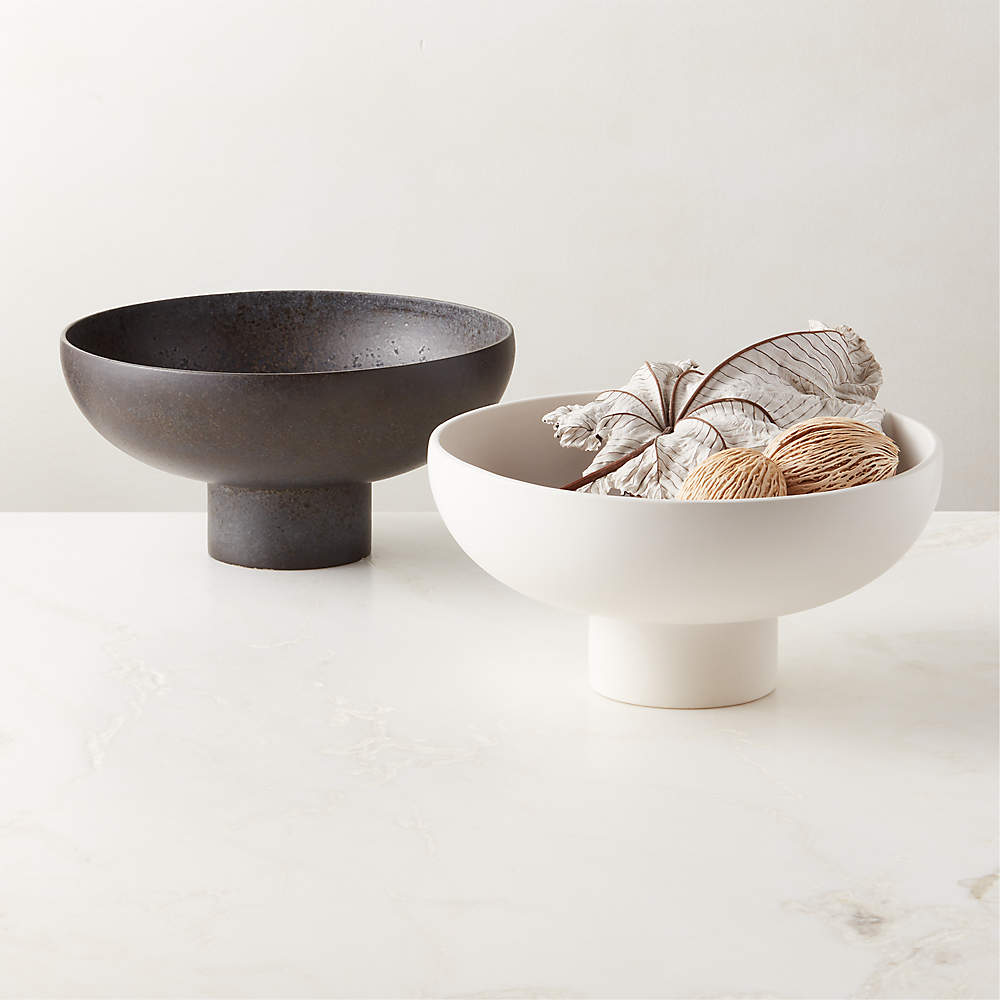 White Ceramic Pedestal Bowl + Reviews