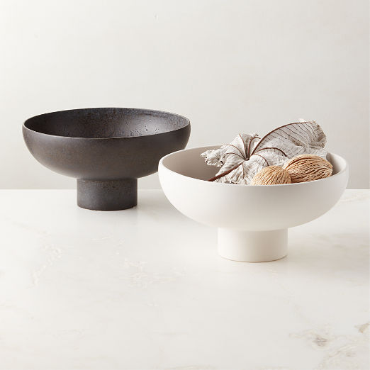 Black Ceramic Pedestal Bowl