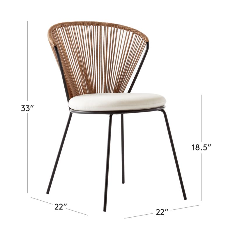 View Peek Rattan Dining Chair with Ivory Sunbrella® Cushion - image 3 of 11