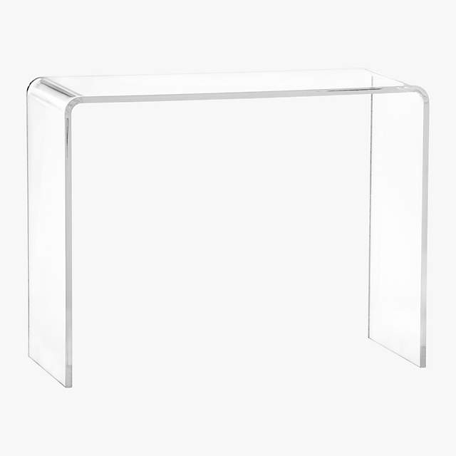 Kaboo 38 Acrylic Console Table, Acrylic Console Table With Shelf