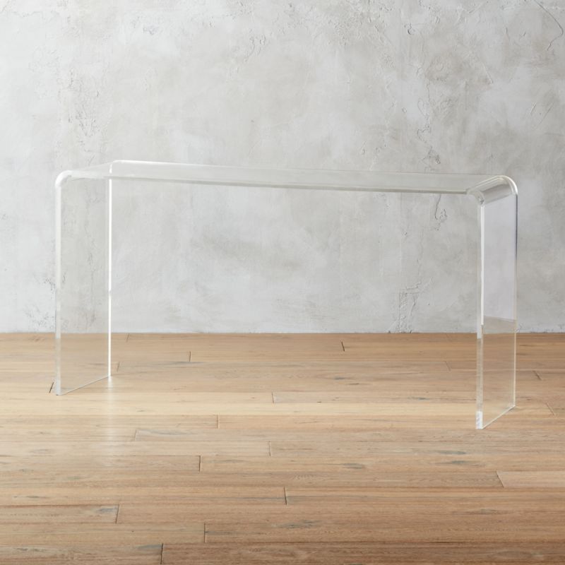 Peekaboo 56 Acrylic Console Table Reviews Cb2