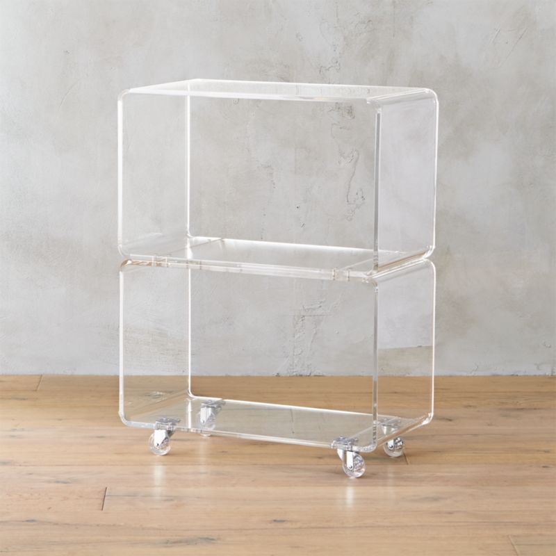 Peekaboo Acrylic Rolling Two Shelf Reviews Cb2