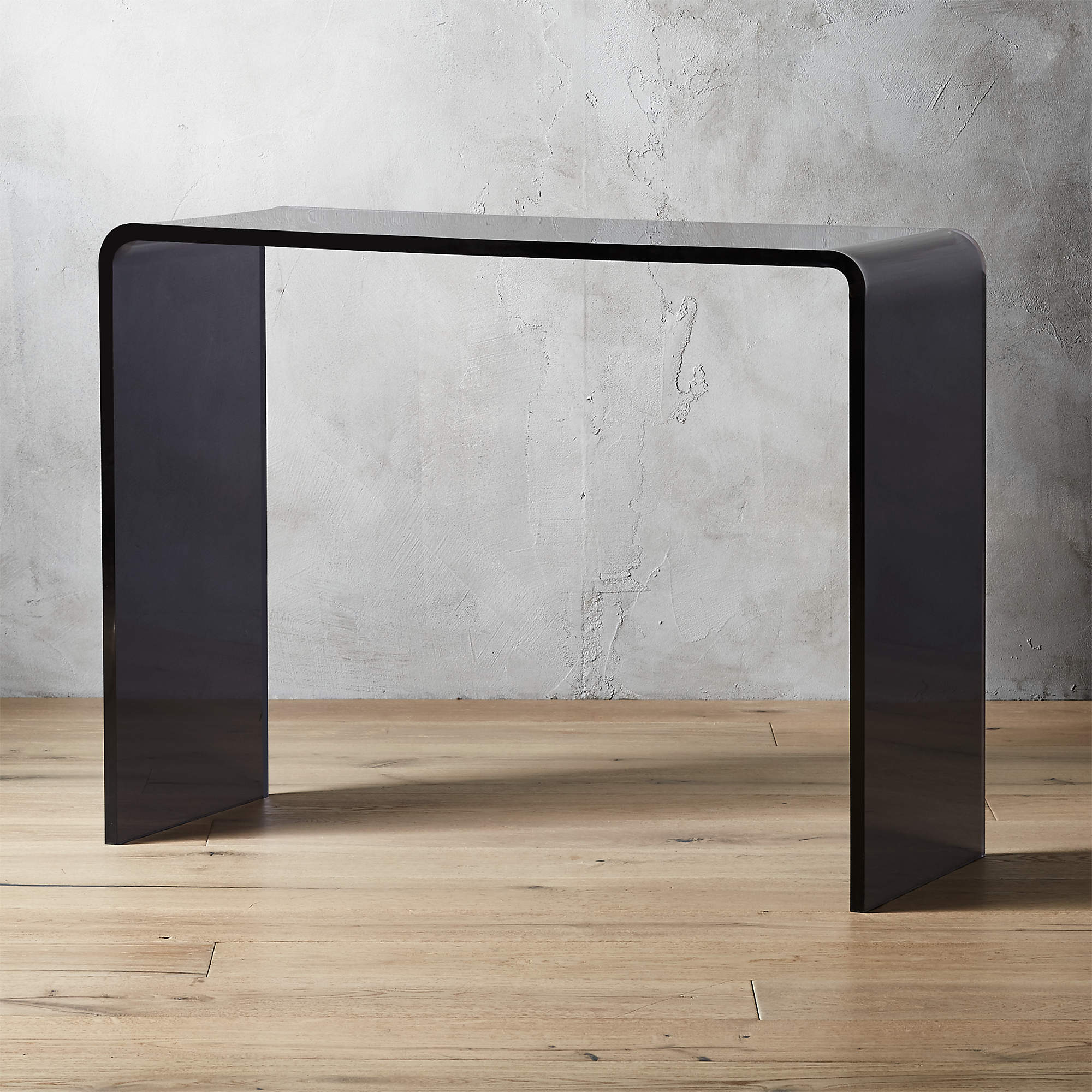 Peekaboo 38" Smoke Acrylic Console Table + Reviews CB2 Canada