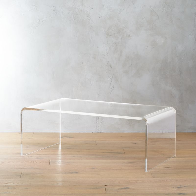 Peekaboo Acrylic Tall Coffee Table Reviews Cb2