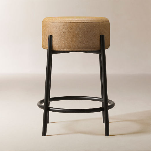 Peg Leather Counter Stool Bello Saddle