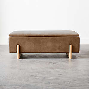 Modern Ottomans And Accent Stools Cb2, Modern Leather Storage Bench