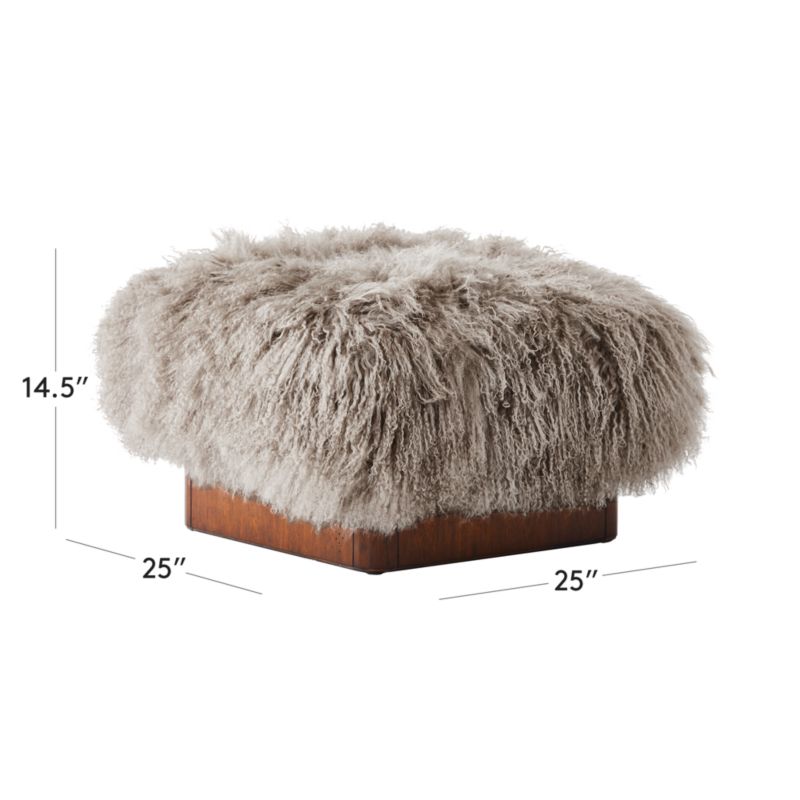 View Pelosa Sheepskin Ottoman - image 3 of 10